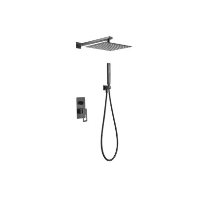 CONJUNTO DUCHA MONOMANDO EMPOTRADO IMEX SUECIA NEGRO MATE BDC032-6/NG