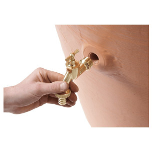 DEPÓSITO ÁNFORA TERRACOTA 500 LITROS CON GRIFO + FILTRO BAJANTE REDONDO 150X79 CM GRAF A21227