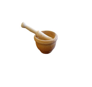 MORTERO COCINA CON MANO MADERA 14CM