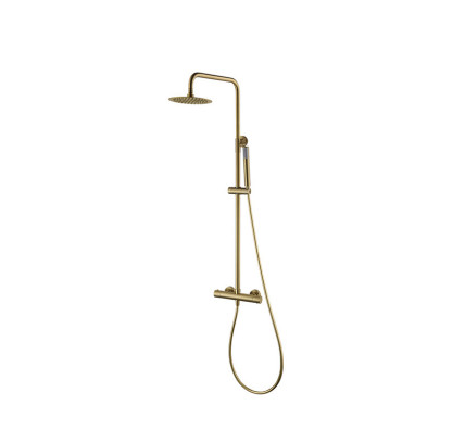 COLUMNA DUCHA TERMOSTÁTICA IMEX MONZA ORO CEPILLADO BTM039/OC