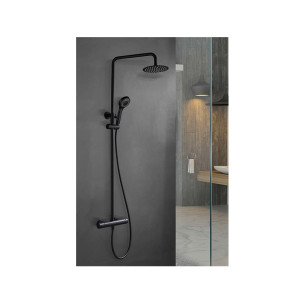 COLUMNA DUCHA TERMOSTATICA IMEX KENT NEGRO MATE BTK017/NG