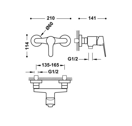 MONOMANDO DUCHA BASE-TRES 21516710