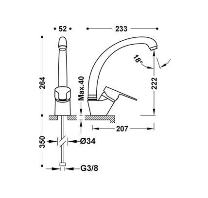 MONOMANDO FREG BASE-TRES VERTICAL 21544101