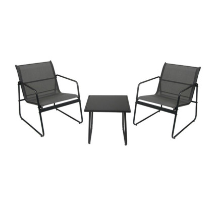 PACK 2 SILLONES ACERO + MESITA JARDIN