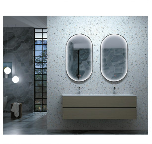 ESPEJO BAÑO LEDIMEX RIO 50X90CM NEGRO MATE