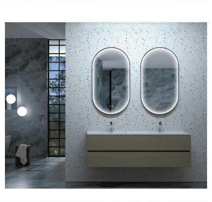 ESPEJO BAÑO LEDIMEX RIO 50X90CM NEGRO MATE