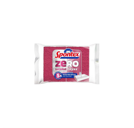 ESTROPAJO FIBRA CON ESPONJA ZERO RAYAS BAÑO SPONTEX