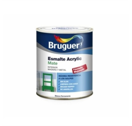 ESMALTE ACRILICO MATE BRUGUER BLANCO PERMAN 750ML