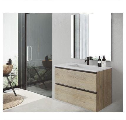 CONJUNTO MUEBLE BAÑO VISOBATH GRANADA 100CM 2 CAJONES + LAVABO + ESPEJO
