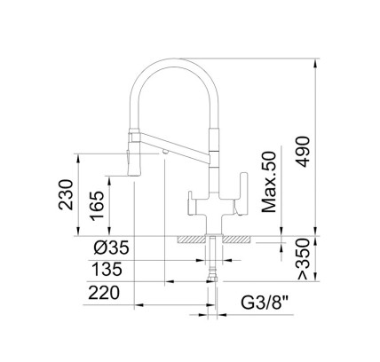 MONOMANDO FREGADOR OSMOSIS CLEVER EC3 CHEF WT 19 CROMO 60729
