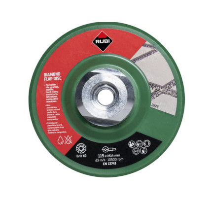 DISCO LAMINAS DIAMANTE DESBASTE PORCELANICO RUBI GRIT 115MM GRUESO
