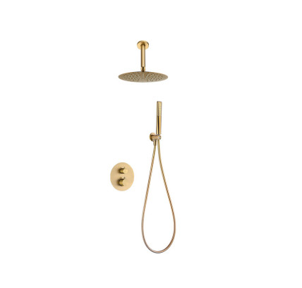 CONJUNTO DUCHA EMPOTRADO IMEX NAPOLES/SALERNO ORO CEPILLADO GTS060/OC