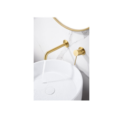 MONOMANDO LAVABO EMPOTRADO IMEX GENOVA ORO CEPILLADO GLG053/OC