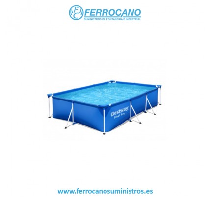 PISCINA BESTWAY RECTANGULAR 300X201X66 3300LT STEEL PRO