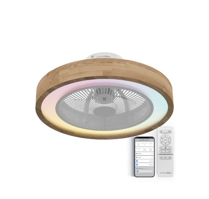 VENTILADOR TECHO TRAMONTANA Ø49 7 ASPAS 6 VELOCIDADES DC WIFI MADERA