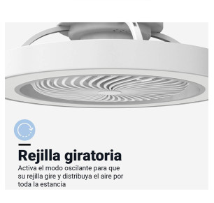 VENTILADOR TECHO XALOC Ø48 7 ASPAS 4 VELOCIDADES DC WIFI BLANCO