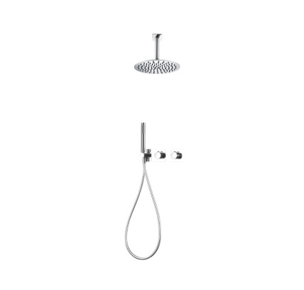 CONJUNTO DUCHA EMPOTRADO TERMOSTÁTICO TECHO IMEX NEPAL CROMO GTN062