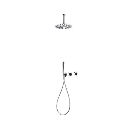 CONJUNTO DUCHA EMPOTRADO TERMOSTÁTICO TECHO IMEX BREDA CROMO GTB056