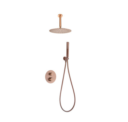 CONJUNTO DUCHA EMPOTRADO IMEX NAPOLES/SALERNO ORO ROSA CEPILLADO GTS060/ORC