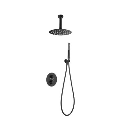 CONJUNTO DUCHA EMPOTRADO IMEX NAPOLES/SALERNO NEGRO MATE GTS060/NG