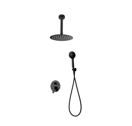 CONJUNTO DUCHA EMPOTRADO IMEX BRUSELAS NEGRO MATE GPBR046/NG