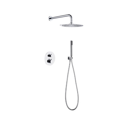 CONJUNTO DUCHA EMPOTRADO TERMOSTÁTICO IMEX MONZA CROMO GTM039