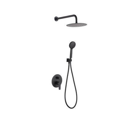 CONJUNTO DUCHA MONOMANDO EMPOTRADO IMEX BÉLGICA NEGRO MATE GPZ044/NG