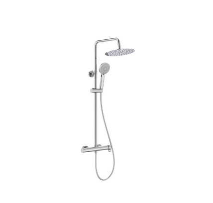 COLUMNA DUCHA MONOMANDO ROCA VEGA PLUS ROUND ALTURA REGULABLE CROMO A5A9A6EC00