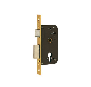 CERRADURA AZBE MADERA EMBUTIR 600-70X45 HL CANTO CUADRADO LATÓN