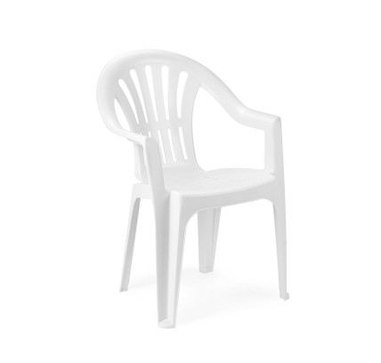 PACK 12 SILLAS PLÁSTICO RESPALDO ALTO KONA BLANCO