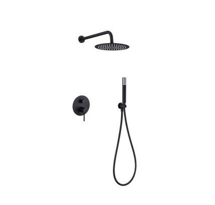 CONJUNTO DUCHA EMPOTRADO MONOMANDO IMEX MONZA NEGRO GPM039/NG