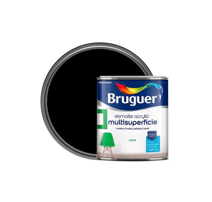 ESMALTE ACRILICO MATE BRUGUER NEGRO 250ML