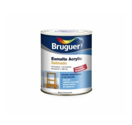 ESMALTE ACRILICO SATINADO BRUGUER NEGRO 750ML