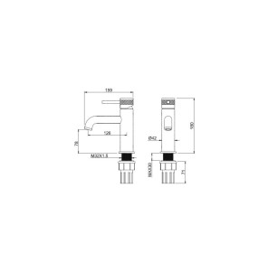 MONOMANDO LAVABO SKY BATH DIAMOND PVD GRIS MATE