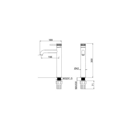 MONOMANDO LAVABO ALTO SKY BATH DIAMOND PVD ORO CEPILLADO