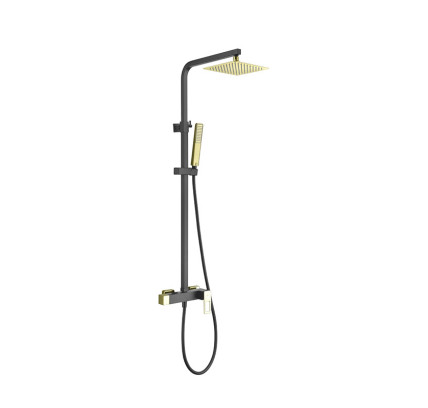 COLUMNA DUCHA MONOMANDO IMEX SUECIA NEGRO/ORO BDC032/NGOLD