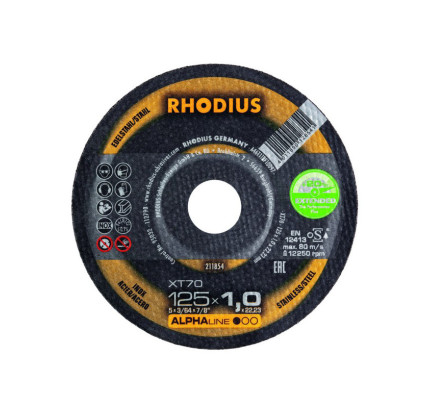 DISCO INOX RHODIUS 125X1X22 ALPHALINE XT70 207437