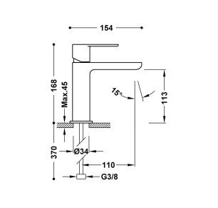 MONOMANDO LAVABO LOFT-TRES ACERO 20010301AC