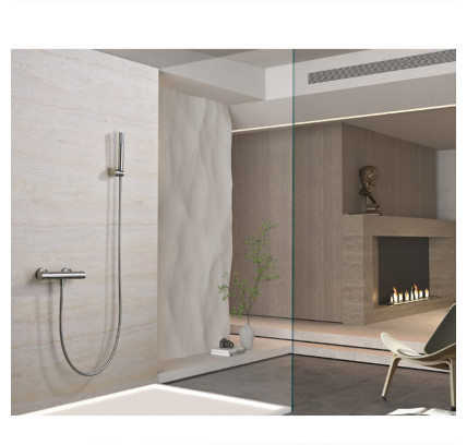 GRIFO DUCHA TERMOSTÁTICO IMEX MONZA NÍQUEL CEPILLADO BTM039-5NQ