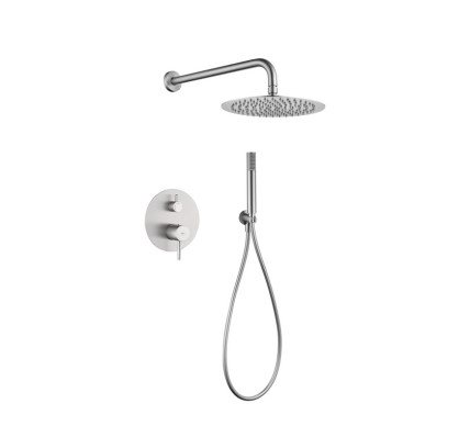 CONJUNTO DUCHA EMPOTRADO MONOMANDO IMEX MONZA NÍQUEL CEPILLADO GPM039/NQ