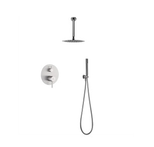 CONJUNTO DUCHA EMPOTRADO MONOMANDO IMEX MONZA NÍQUEL CEPILLADO GPT039/NQ
