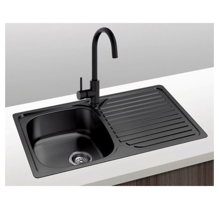 FREGADOR PLASTIMODUL VIENA SOBRE ENCIMERA 80X48 PVD NEGRO