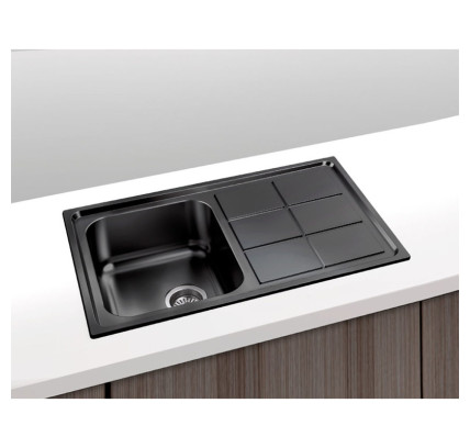 FREGADOR PLASTIMODUL MADRID SOBRE ENCIMERA 86X50 PVD NEGRO