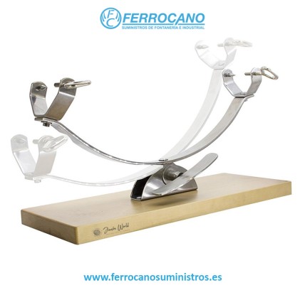 JAMONERO HORIZONTAL BALANCÍN CORREDERO INOX/MADERA 17923