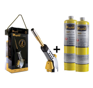 PACK SOPLETE KAPITAL PIEZO KT767 + 2 CARTUCHOS DE GAS MAP-PLUS