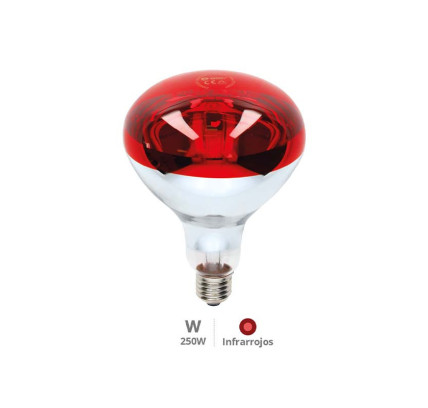 LAMPARA INFRAROJOS ROJA Ø 125MM 250W E-27