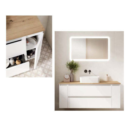 MUEBLE AUXILIAR VISOBATH BOX 20CM 1 PUERTA IZQUIERDA BLANCO ADA 77387