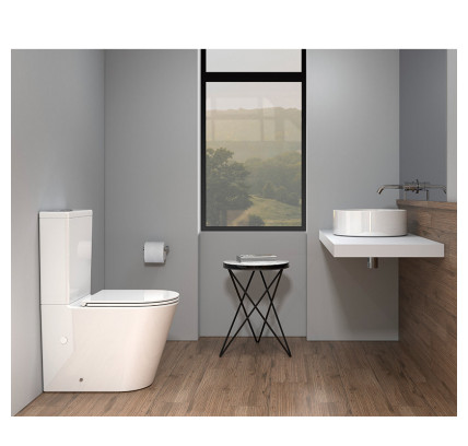 INODORO EVEREST COMPACTO S/DUAL TANQUE+ASIENTO+TAPA SLIM AMORTIGUADA BLANCO BRILLO