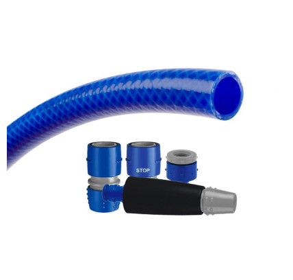 MANGUERA RIEGO REFORZADA TATAY Ø 5/8" 15MM 15 METROS AZUL + ACCESORIOS
