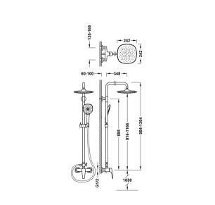 COLUMNA DUCHA MONOMANDO TRES CANIGO PLUS TELESCOPICA CROMO 21831221